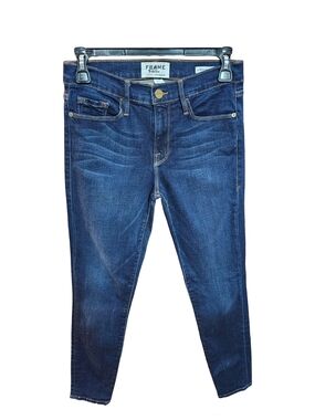FRAME Le Skinny de Jeanne Crop Jeans Womens Size 28 Dark Wash Stretch Denim